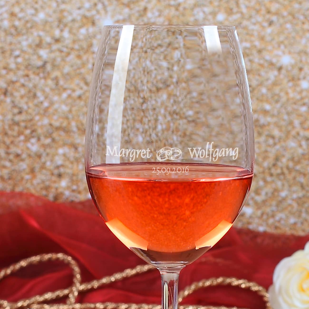 Weinglas mit Gravur