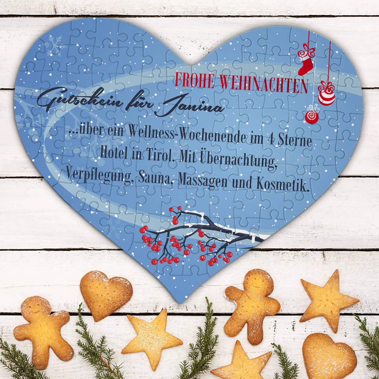 Gutschein Puzzle Weihnachten Wunschtext