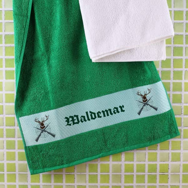 Handtuch mit Namen für Jäger