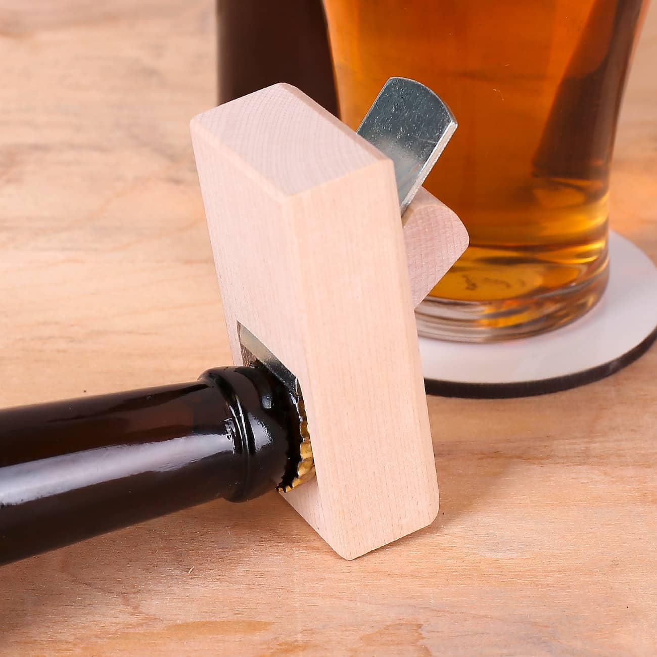 Holzhobel Flaschenöffner mit Namen