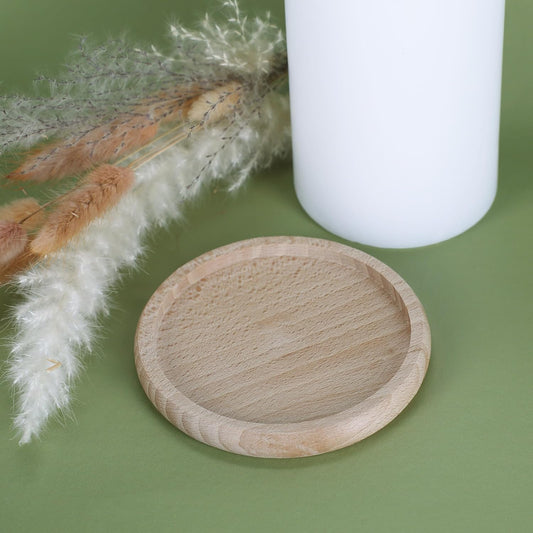 Kerzenteller aus Buchenholz in 2 Größen | Untersetzer für Kerzen