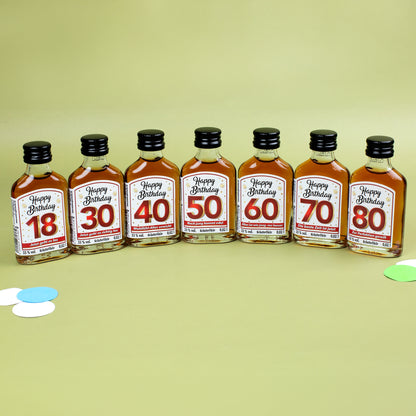 Kräuterlikör-Miniaturen „Happy Birthday“ als Set von 18 bis 80