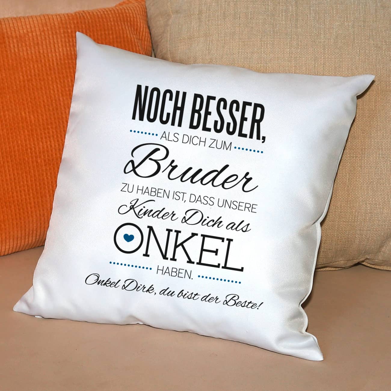 Kuschelkissen für den besten Onkel mit Wunschtext