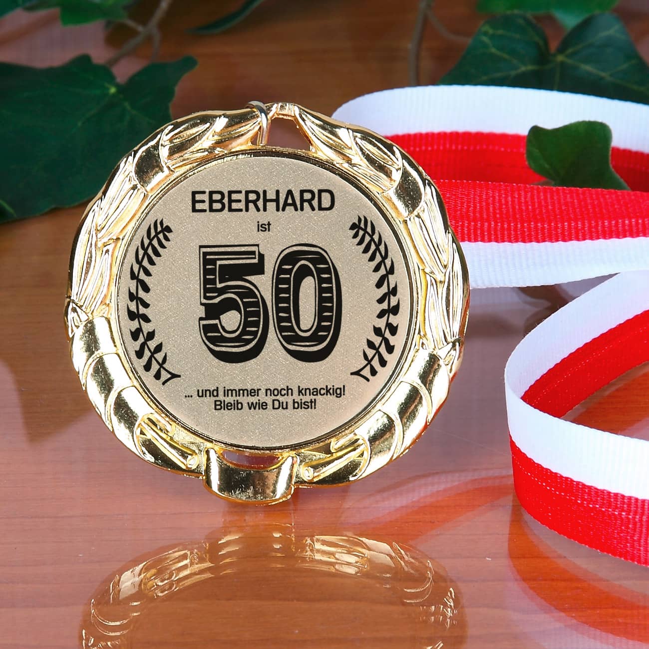 Medaille ohne Foto mit Spruch