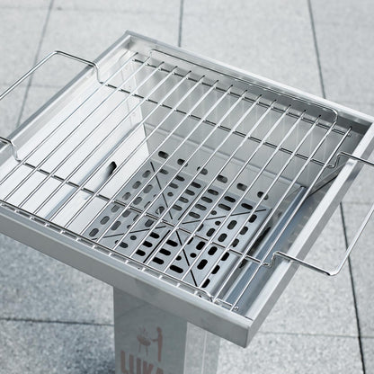 Thüros Säulengrill Holzkohlegrill aus Edelstahl 