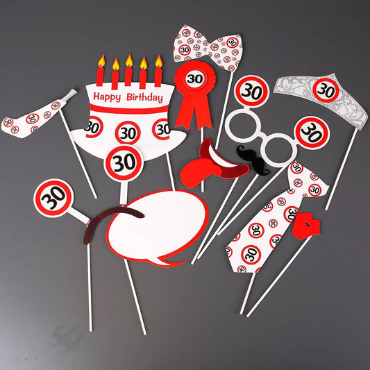 Photo Booth - Set für Partyfotos zum 30. Geburtstag