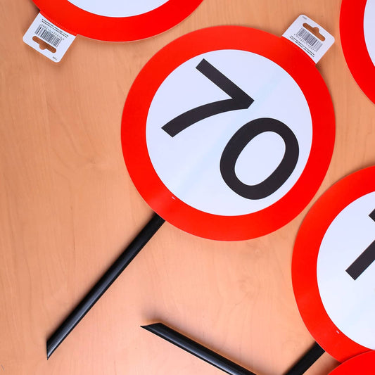 Verkehrsschild aus Kunststoff zum 70. Geburtstag
