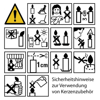Sicherheitshinweise zur Verwendung von Kerzenzubehör