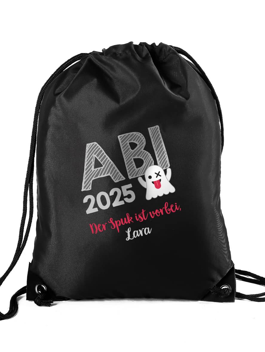 Turnbeutel zum Abitur mit lustigem Spruch, dem Jahr Ihrer Wahl und Ihrem Wunschnamen