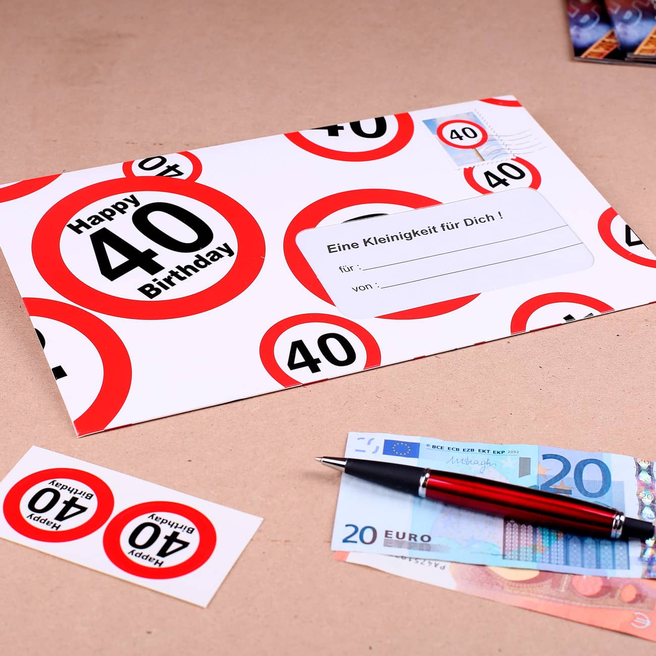 XXL Briefumschlag für Geldgeschenk zum 40.
