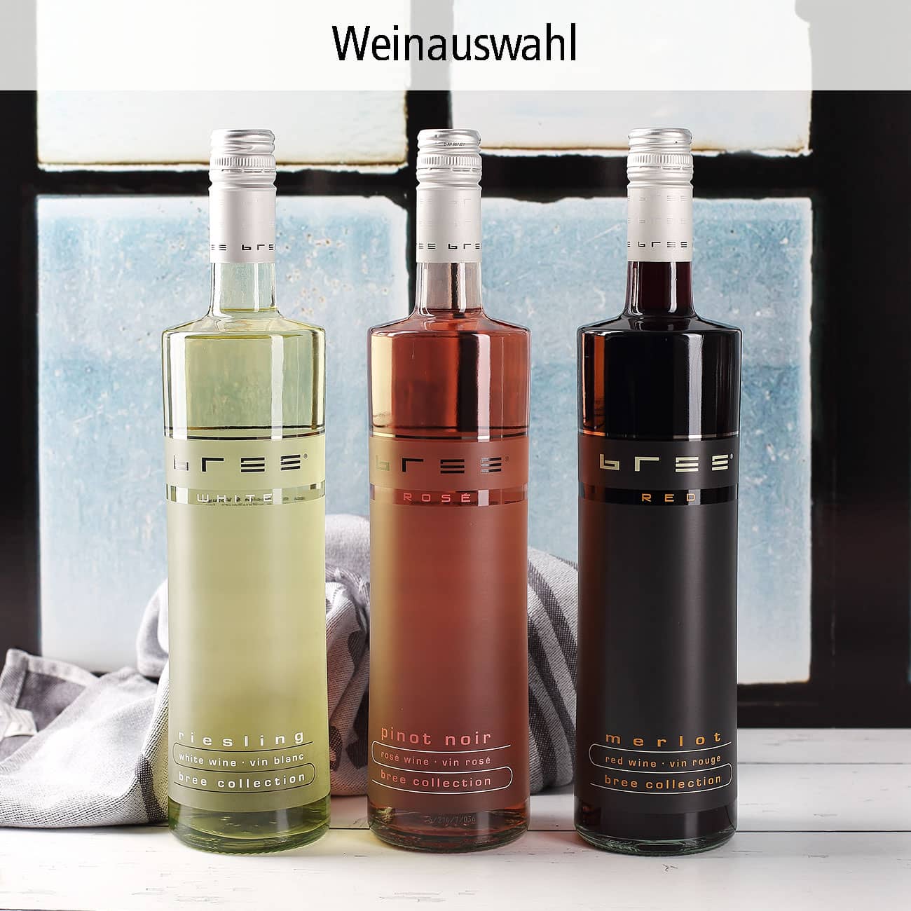 Drei verschiedene Weinsorten