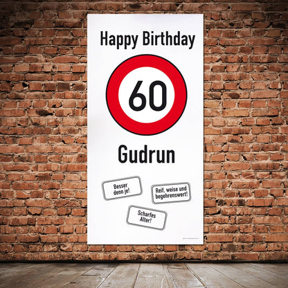 XXL-Banner zum 60. Geburtstag im Hochformat