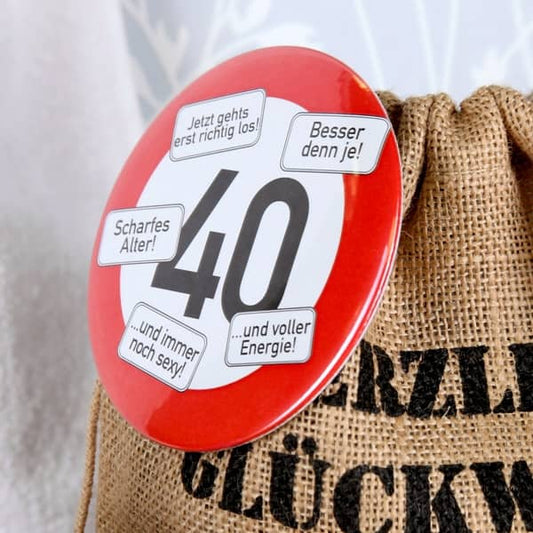 Geburtstagsbutton zum 40.