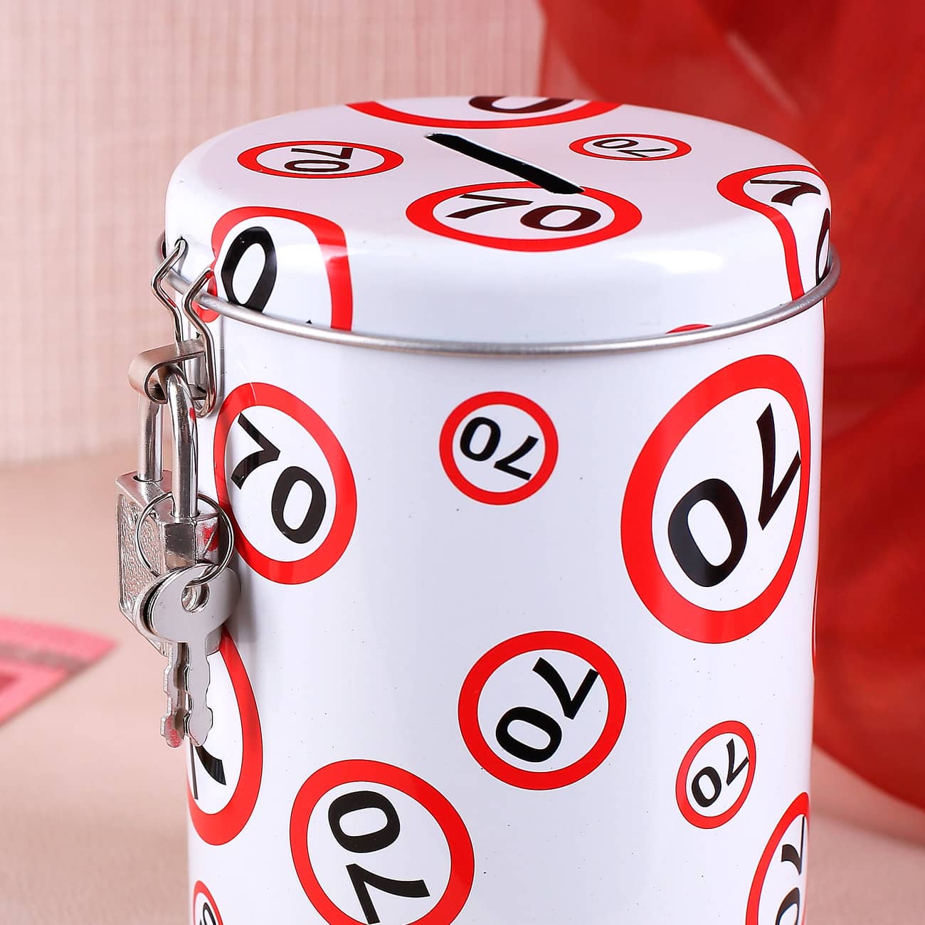 Spardose mit Verkehrszeichen 