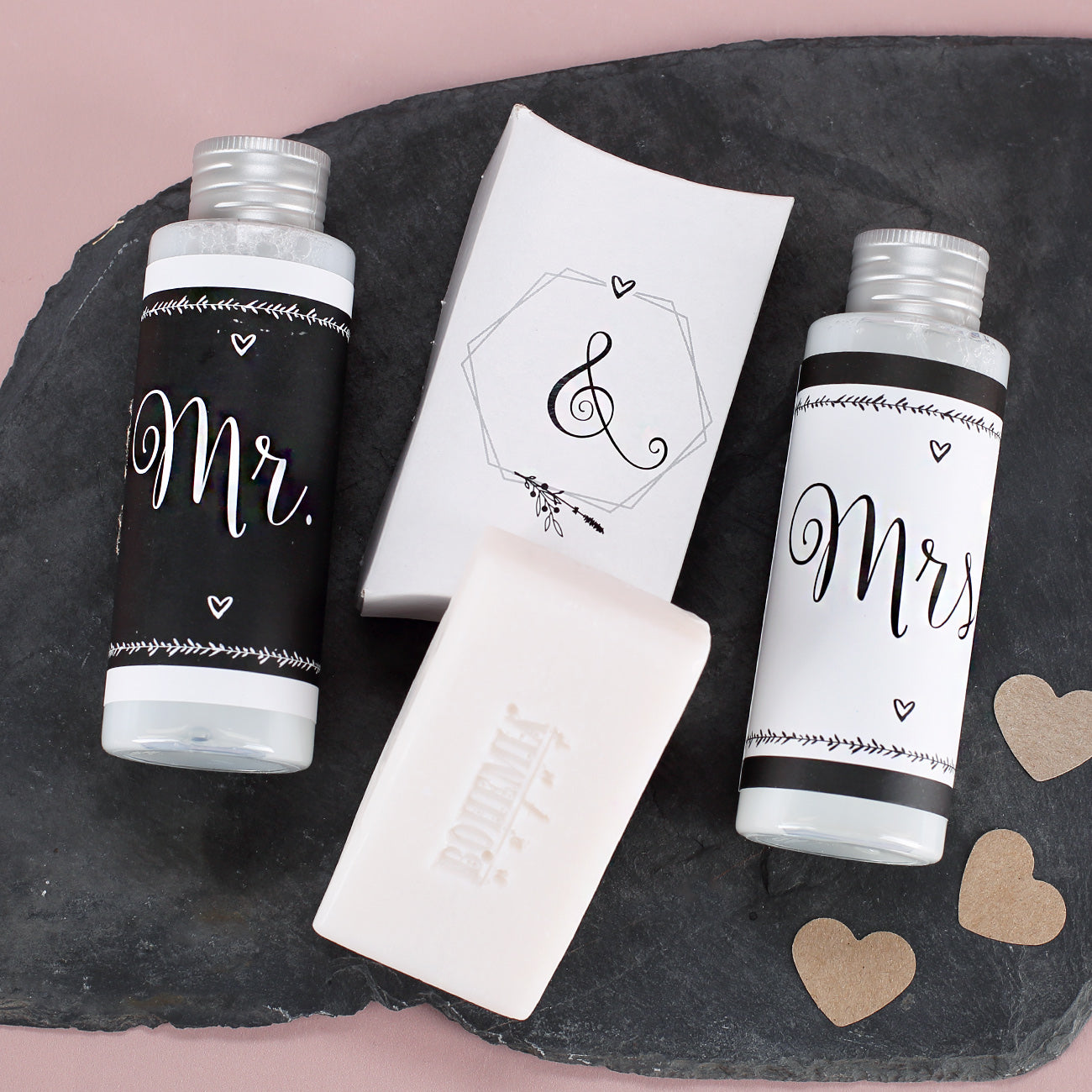 Duschgele für Mr & Mrs und Handseife