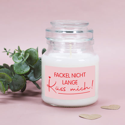 Duftkerze 'Fackel nicht lange – Küss mich!' | Romantisches Geschenk zum Valentinstag & für Verliebte