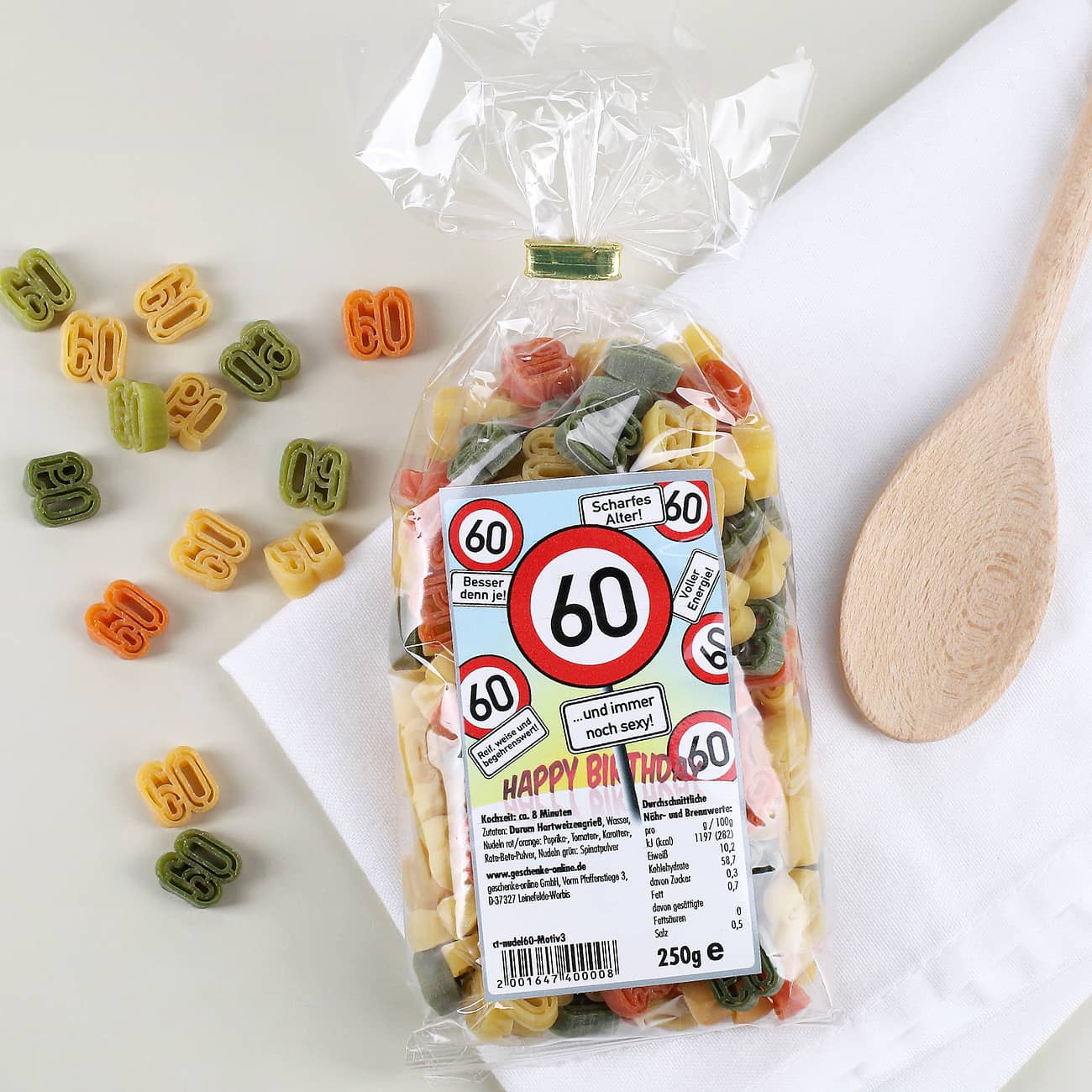 Zahlennudeln zum 60. Geburtstag