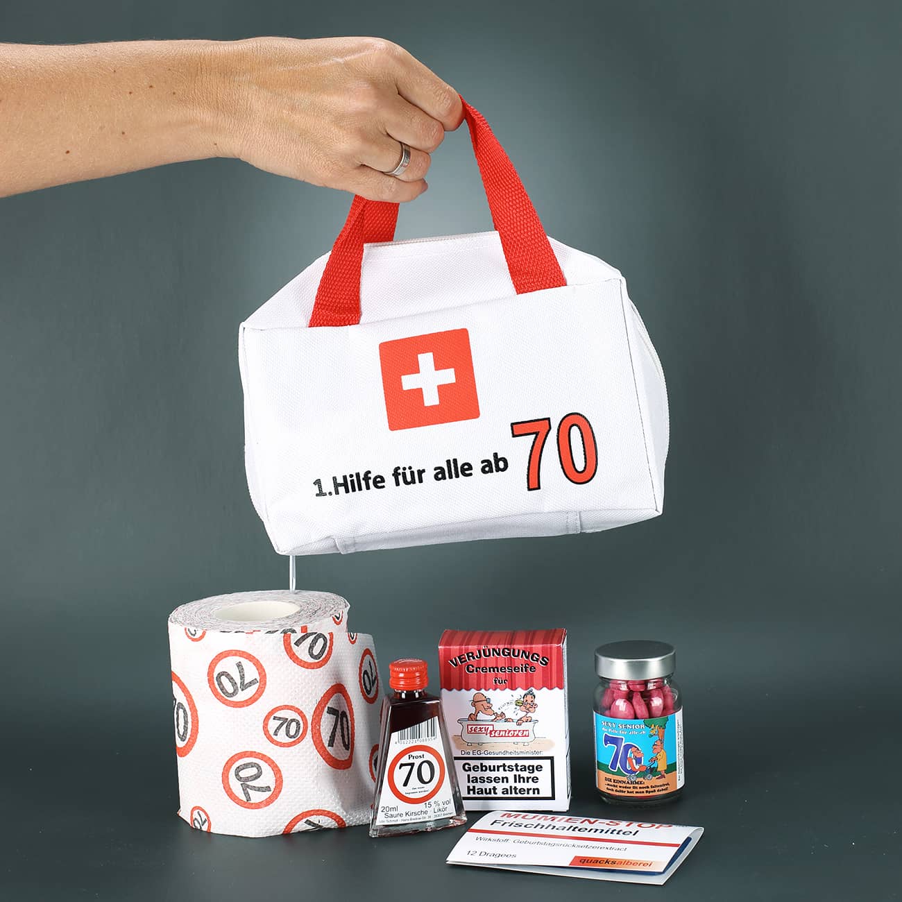 Lustige Tasche für den umfangreichen Inhalt