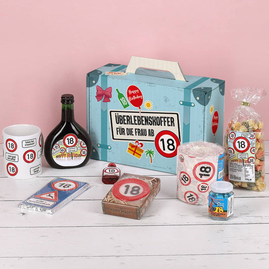 Lustiger Koffer zum 18. Geburtstag