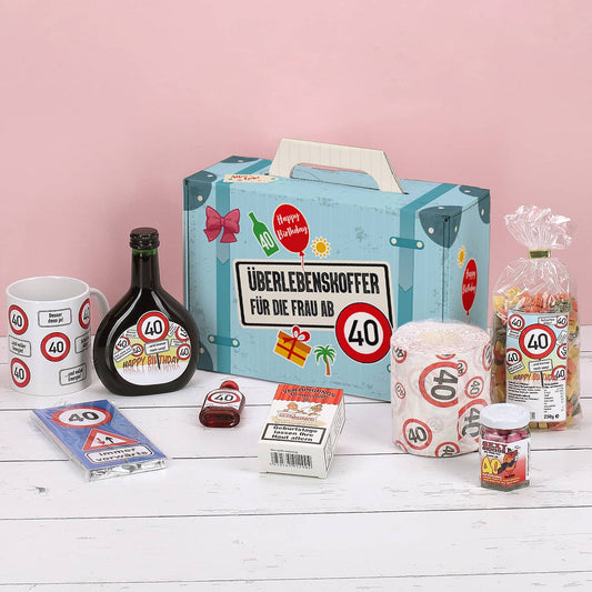 Praktischer Überlebenskoffer zum 40. Geburtstag