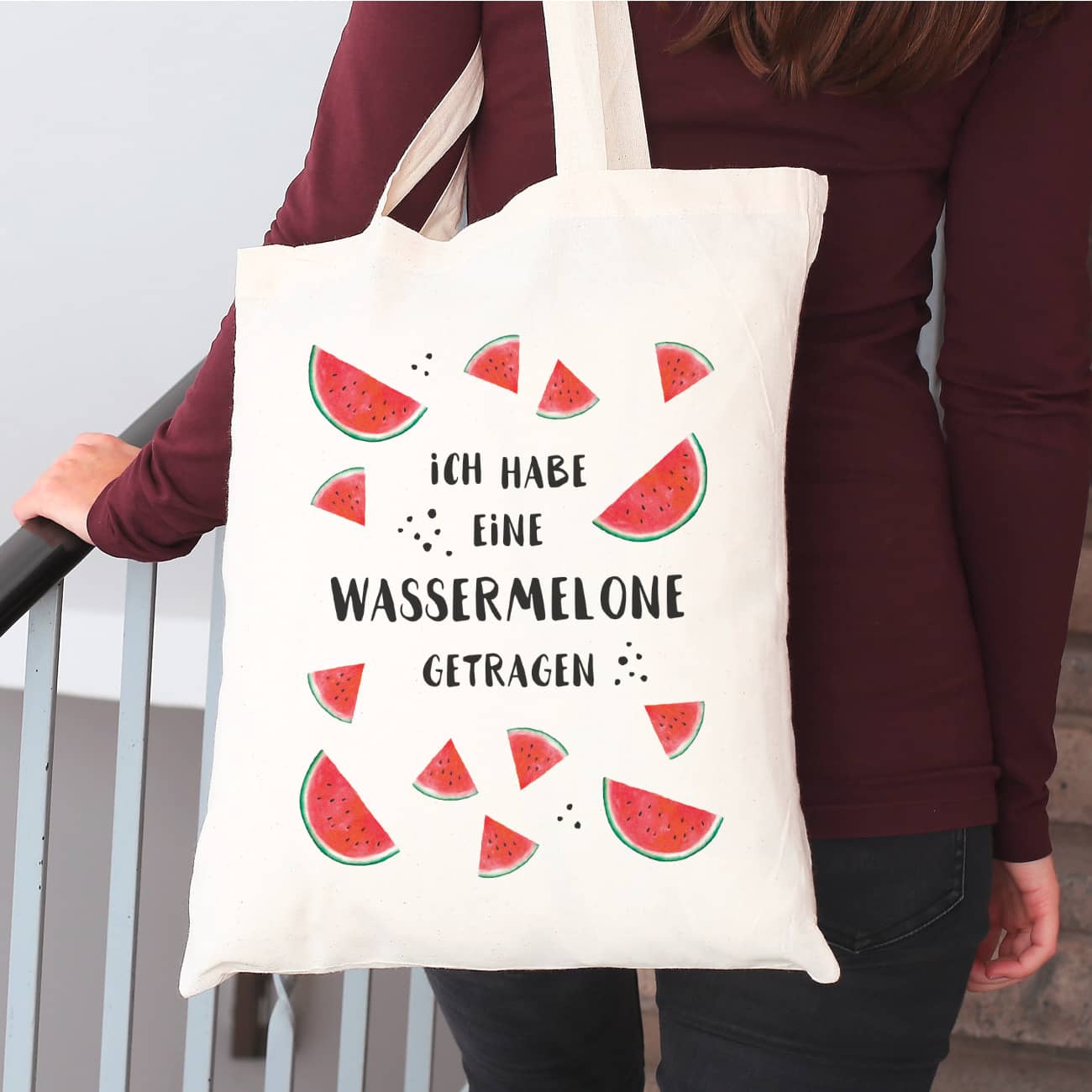 Ich habe eine Wassermelone getragen Baumwolltasche mit Melonen-Motiv