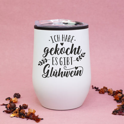 Thermobecher Weihnachten 'Ich habe gekocht - es gibt Glühwein' in 2 Farben | Weihnachtsgeschenk