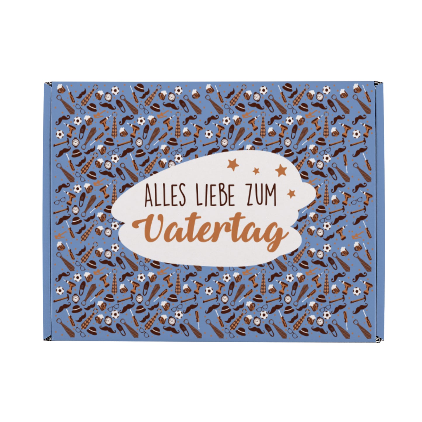 Produktbild der Vatertags-Geschenkbox von oben, mit klar sichtbarem Motiv und neutralem Hintergrund