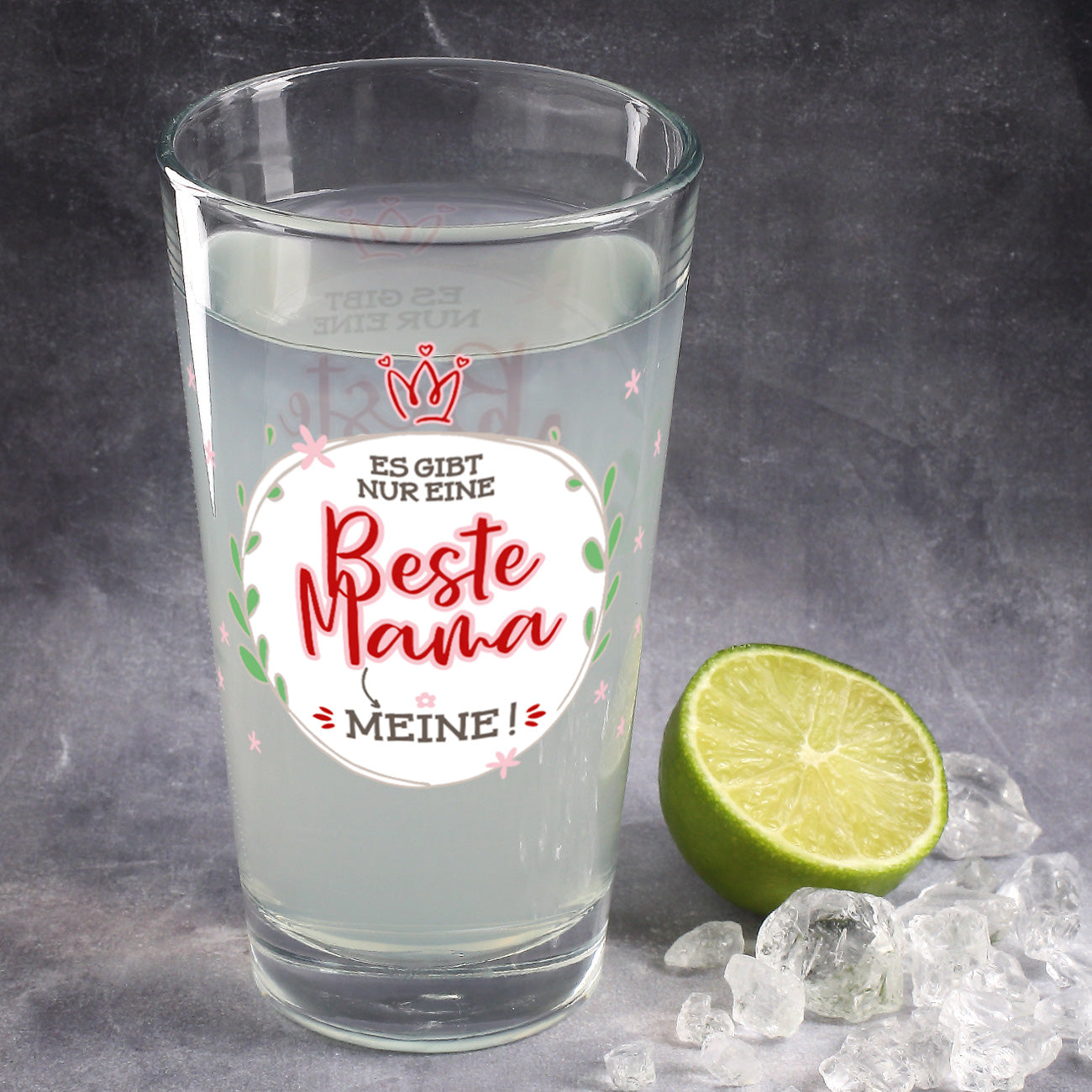 Es gibt nur eine beste Mama - Trinkglas zum Muttertag