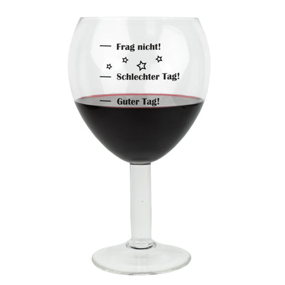 XXXL Weinglas 3 Liter mit Stimmungsbarometer | Lustiger Scherzartikel für Weinliebhaber als Geschenk
