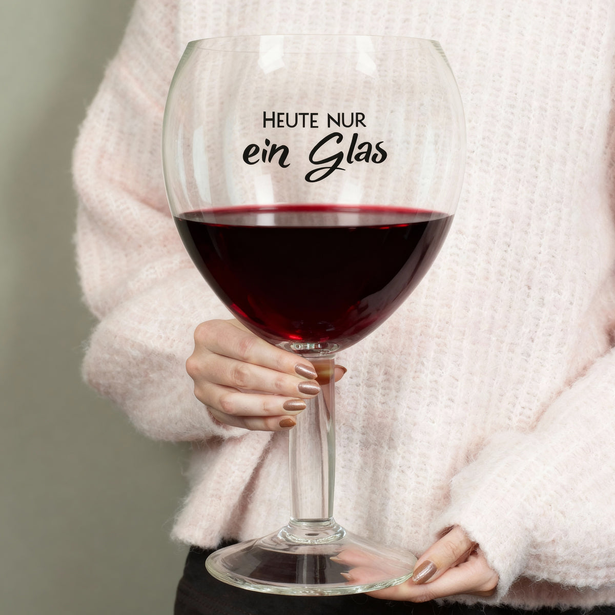 XXXL Weinglas 3L mit Spruch 'Heute nur ein Glas'