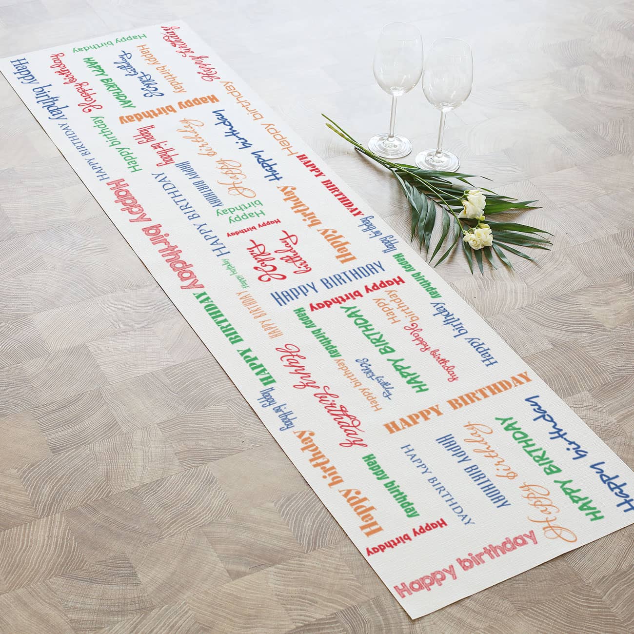 Happy Birthday Tischläufer 1,50m lang