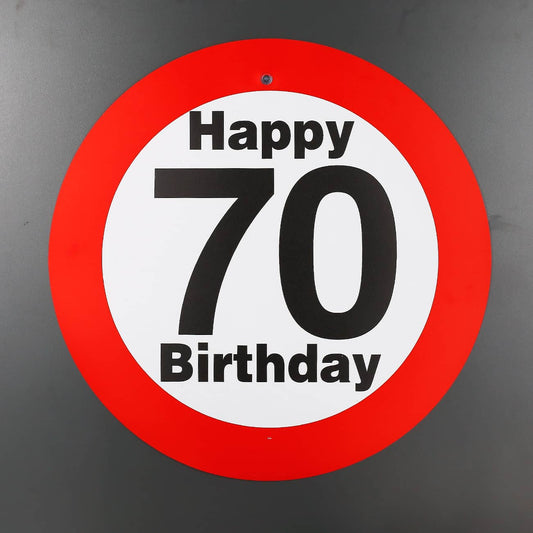Verkehrsschild mit Saugnapf zum 70.