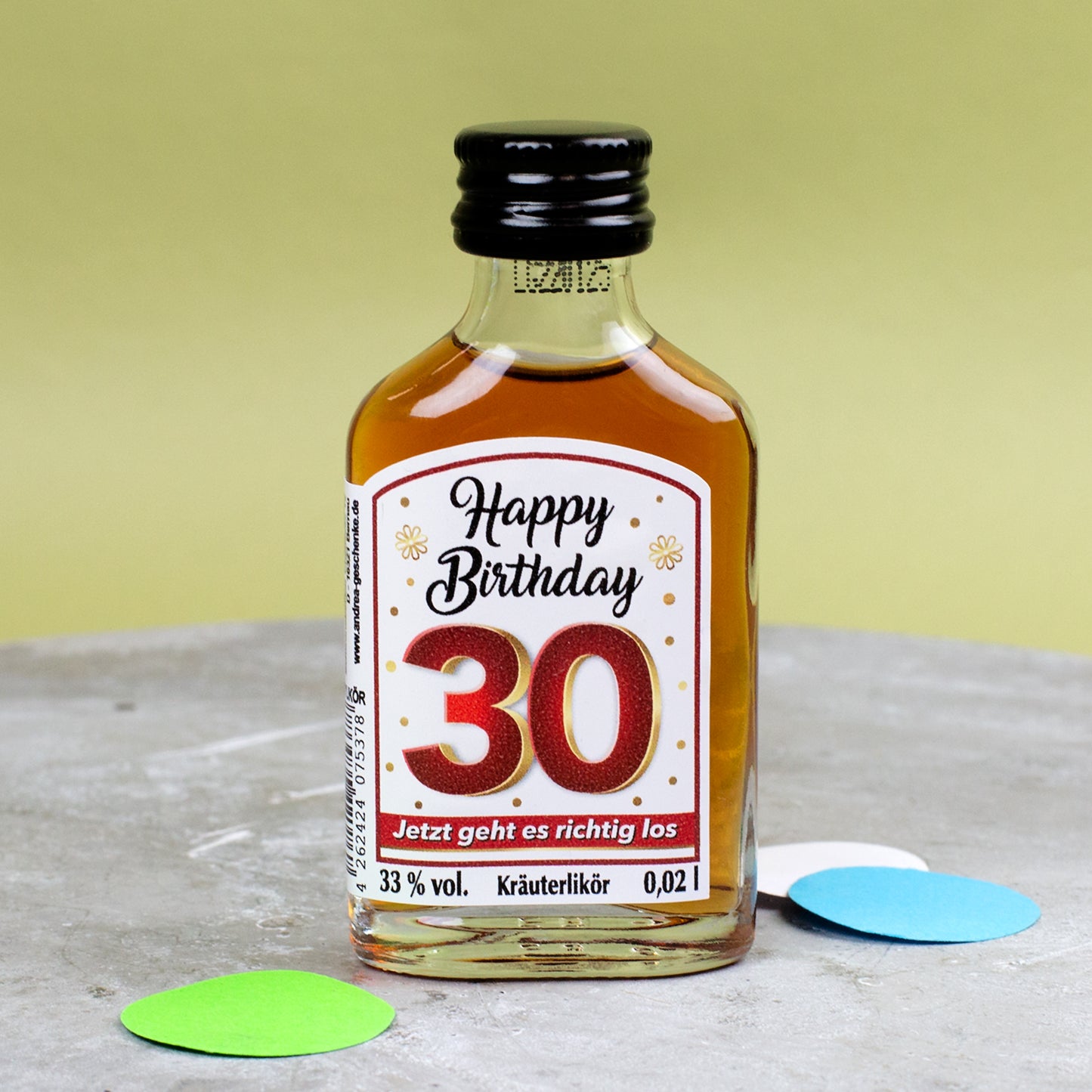 Kräuterlikör Happy Birthday 30. Geburtstag Geschenkflasche