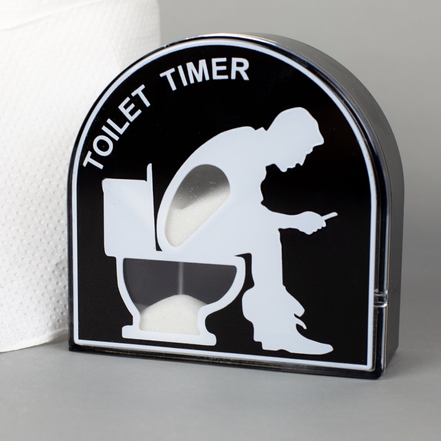 Toilet Timer Sanduhr mit Comic-Motiv und sichtbarem Sandlauf