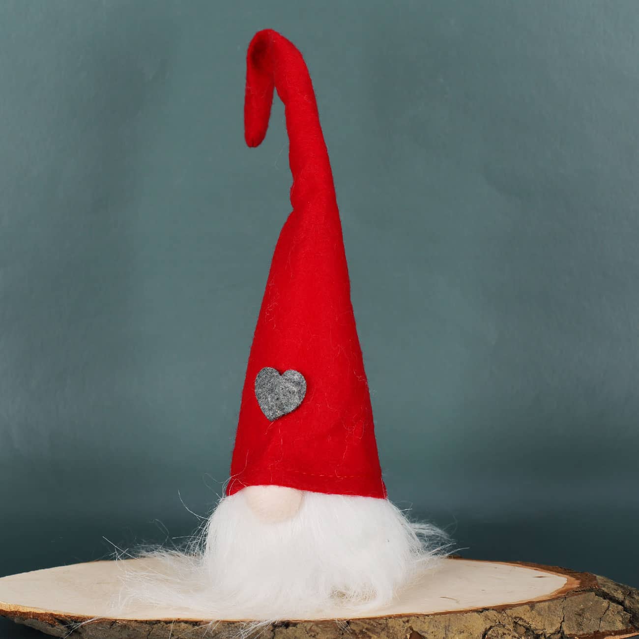 Weihnachtswichtel mit LED Licht und Mütze in Rot