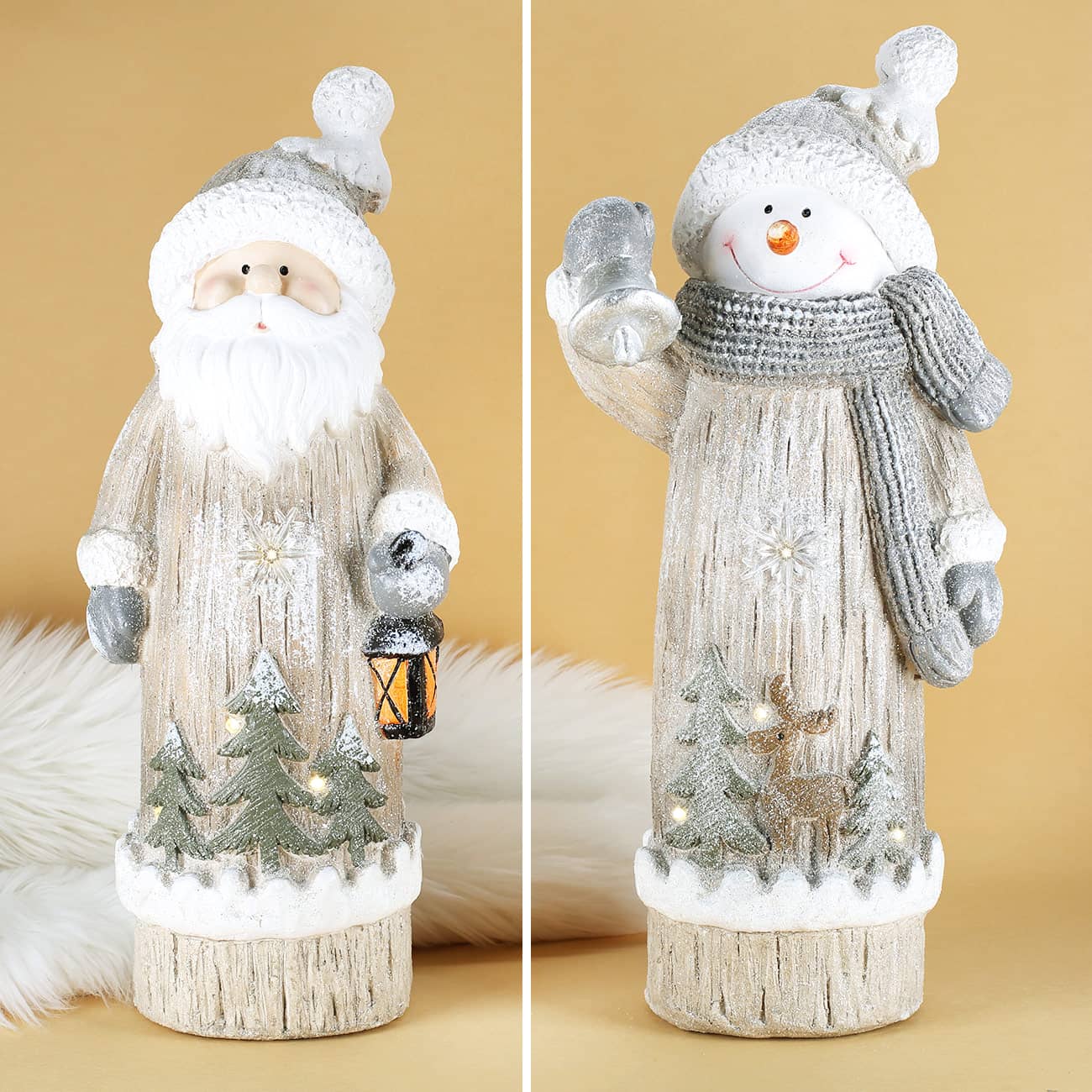 Leuchtende XL Weihnachtsfiguren - Schneemann oder Weihnachtsmann