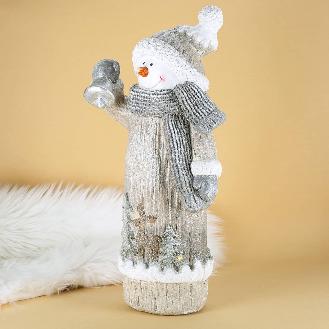 Winterlicher Schneemann als Weihnachtsdeko