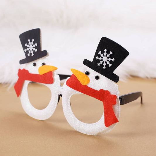 glitzernde  Spaßbrille - Schneemann