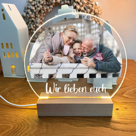 LED Acrylglas Licht mit Foto und Name personalisiert