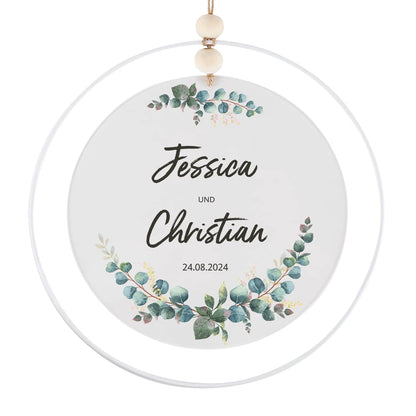 Dekoratives Hochzeitsgeschenk - Acrylbild im Metallring