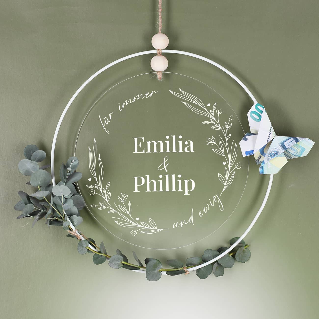 Für immer und ewig - Acrylbild als Hochzeits- oder Einzugsgeschenk