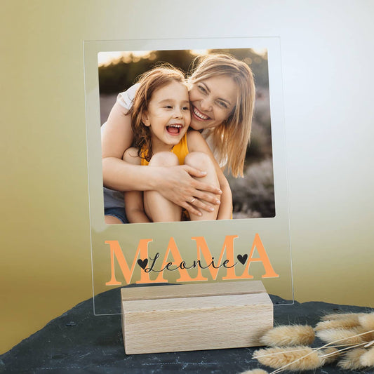 Acrylglasplatte für MAMA mit Foto und Text personalisiert