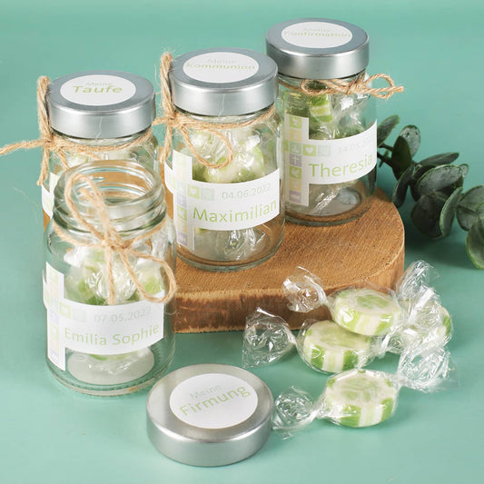 Gastgeschenk mit Bonbons für Ihre christliche Feier