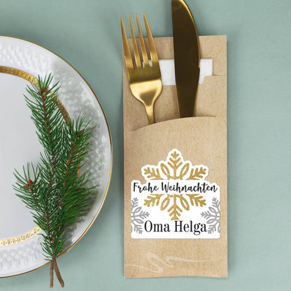 Bestecktüten zu Weihnachten mit Namen personalisiert