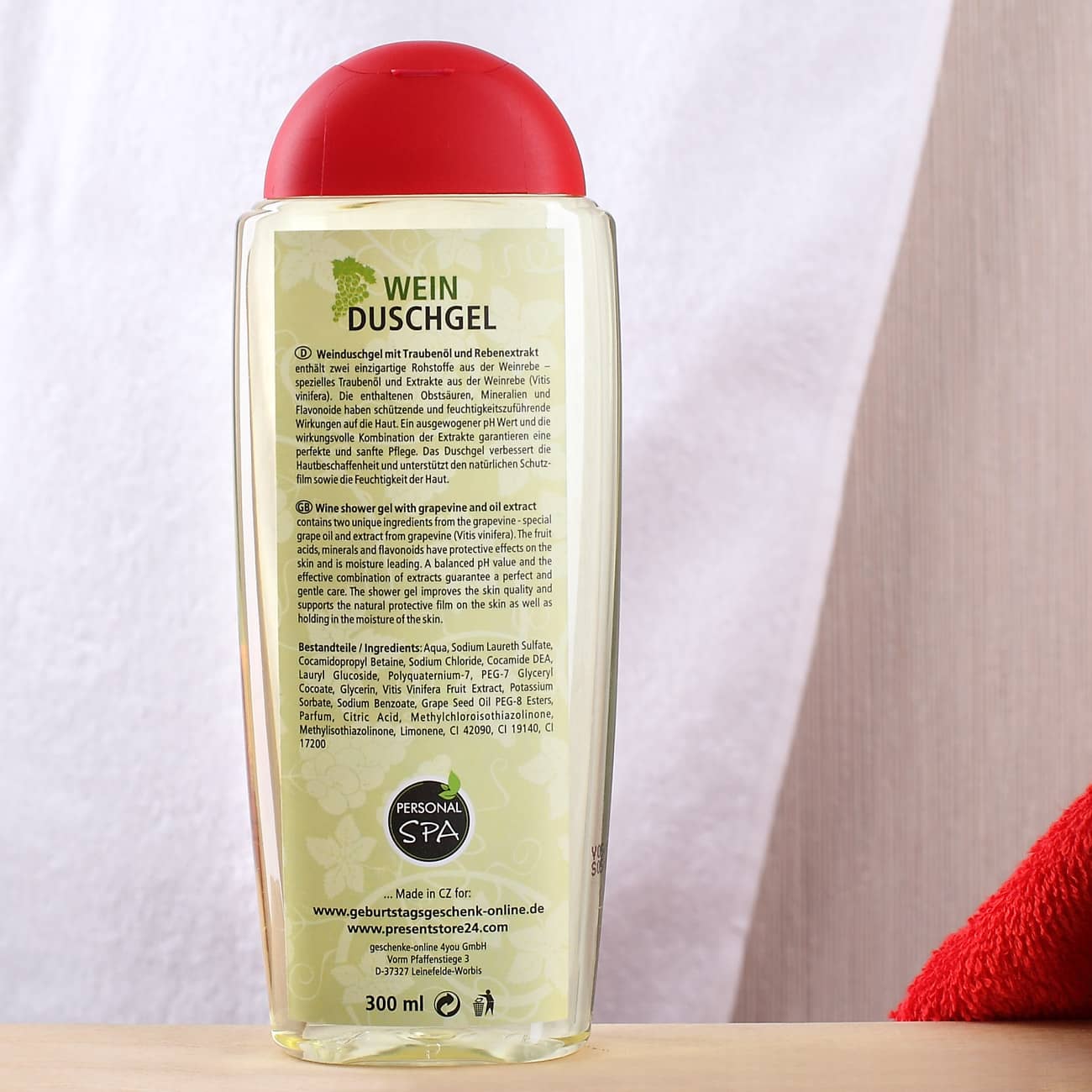 Duschgel mit Ihrem Foto - Rückseite