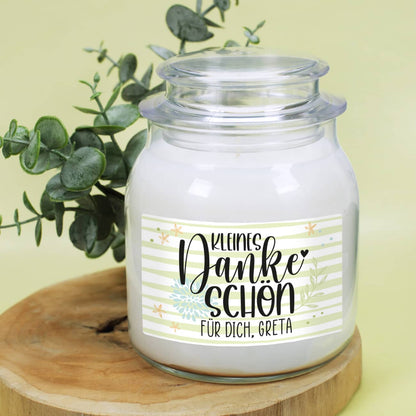 Kleines Dankeschön - Duftkerze mit Ihrem Wunschtext