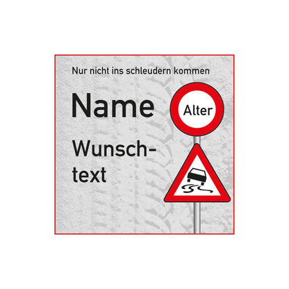 Bieraufkleber zum Geburtstag mit Wunschname, Alter und Glückwunschtext
