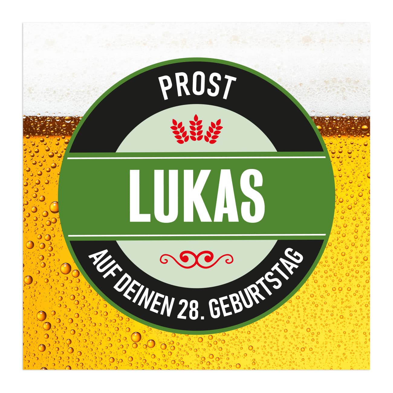 Flaschenaufkleber mit Name