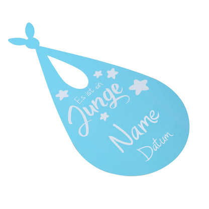 XL Fußbodenaufkleber 30x57cm zur Geburt - Es ist ein Junge - mit Name und Datum