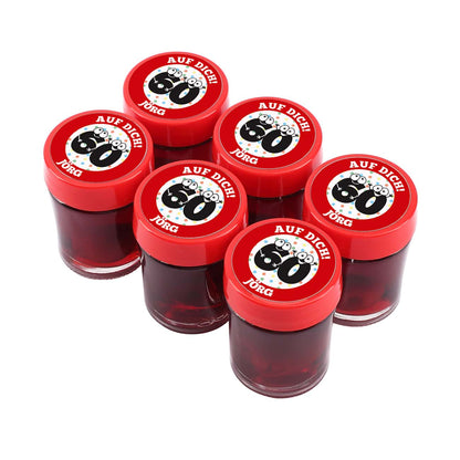 6er Set Schnaps zum 60. Geburtstag mit Name und Wunschtext
